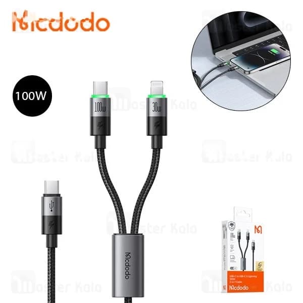 کابل دو سر Type-C و لایتنینگ مک دودو Mcdodo CA-670 توان 100 وات طول 1.5 متر — تصویر ۸