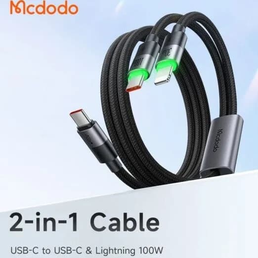 کابل دو سر Type-C و لایتنینگ مک دودو Mcdodo CA-670 توان 100 وات طول 1.5 متر — تصویر ۷