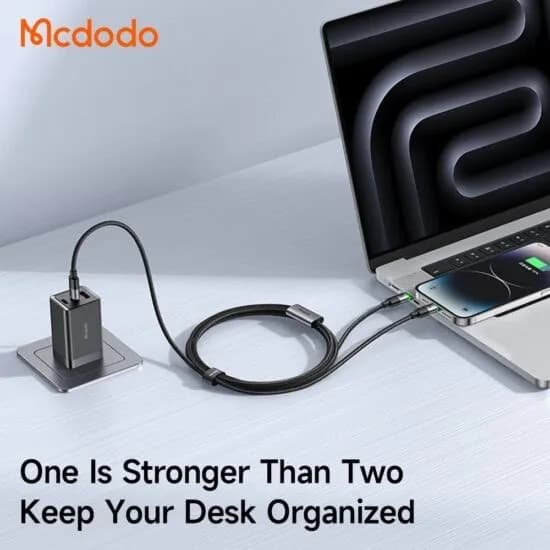 کابل دو سر Type-C و لایتنینگ مک دودو Mcdodo CA-670 توان 100 وات طول 1.5 متر — تصویر ۶
