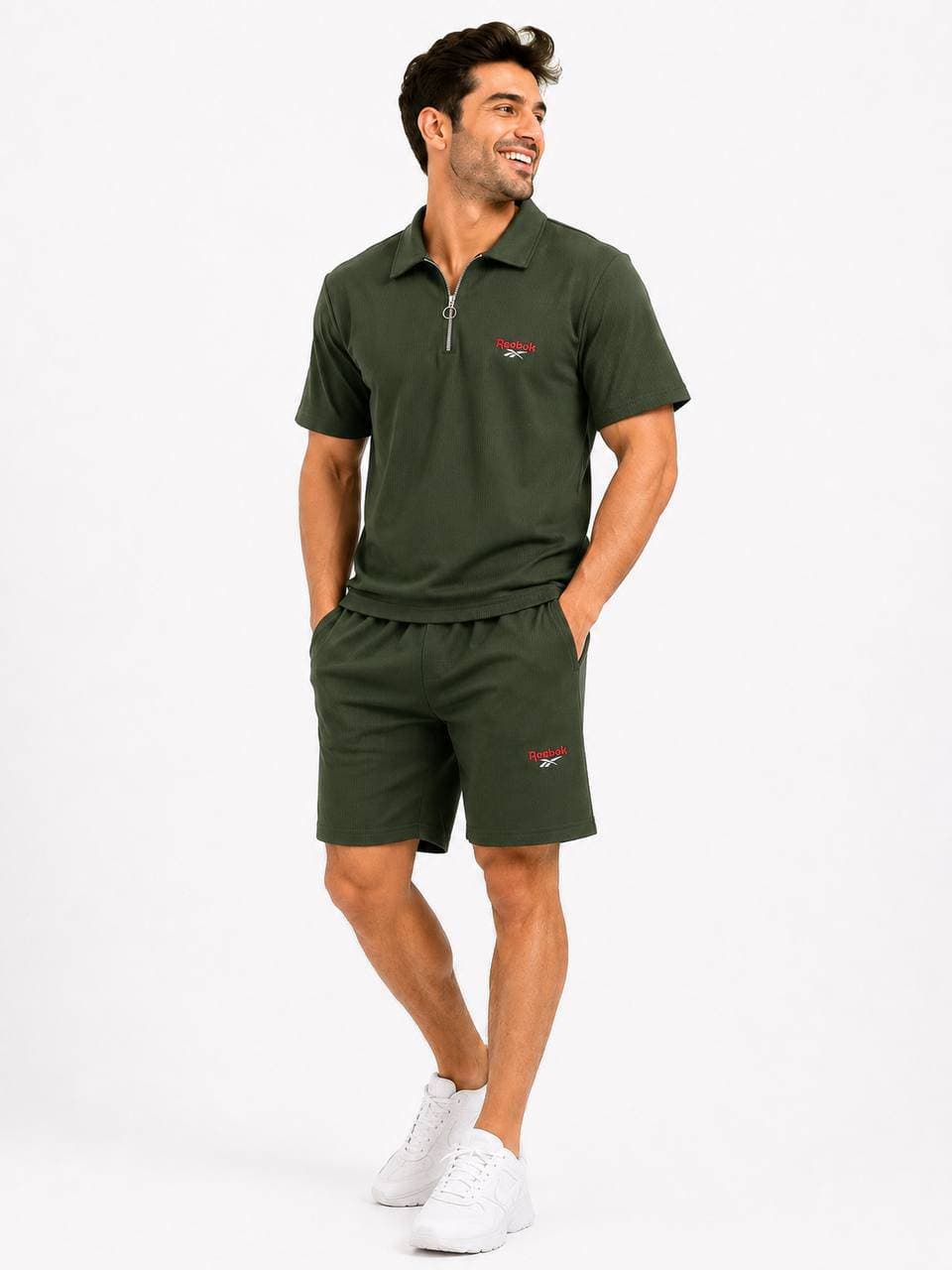ست تیشرت شلوارک مردانه کبریتی reebok کد 4001 — تصویر ۲