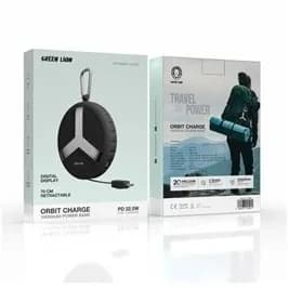 پاوربانک 10000 گرین لاین Green Lion Orbit Charge GNORCH10PBBK توان 22.5 وات همراه با کابل متصل — تصویر ۲