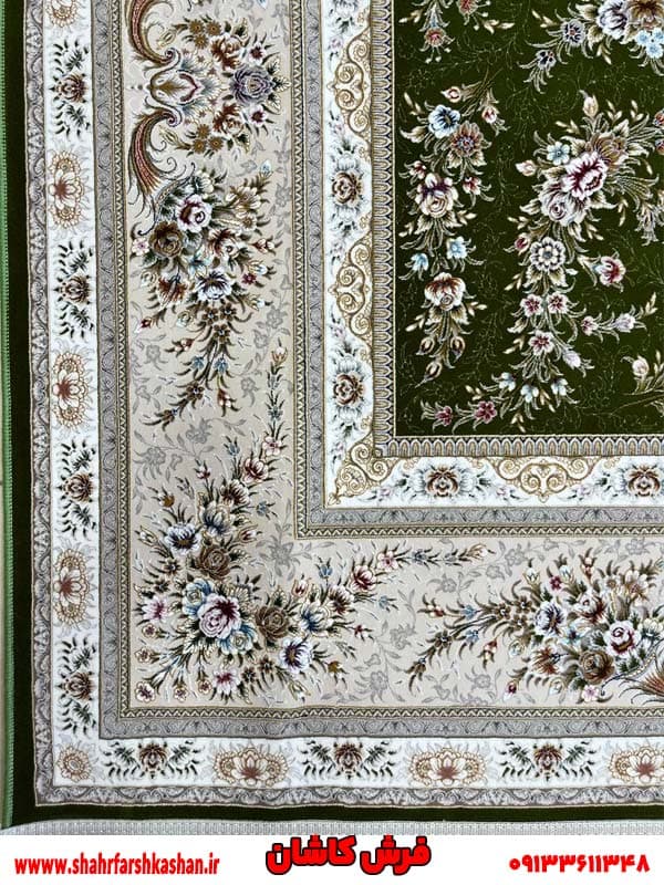 فرش سبز 1500 شانه تراکم 4500 طرح کژال — تصویر ۳