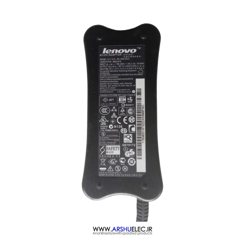 شارژر لپ تاپ لنوو 19 ولت 3.42 آمپر 65 وات اورجینال مدل PA-1650-52LC — تصویر ۴