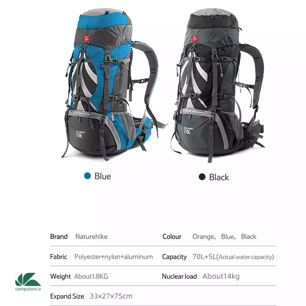 کوله پشتی 70 لیتری نیچرهایک مدل NH70B070-B 70 L Backpack — تصویر ۵