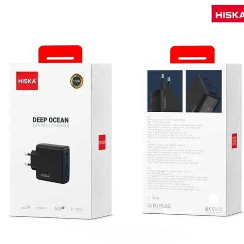 شارژر دیواری 100 وات هیسکا HISKA H156EU GaN QC3.0 PD 3.25A — تصویر ۳