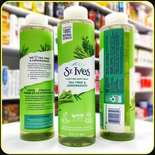 شامپو بدن سنت ایوز چای سبز و علف لیمو ۶۵۰ میلیلیتر | St. Ives Tea Tree & Lemongrass Purifying Body Wash