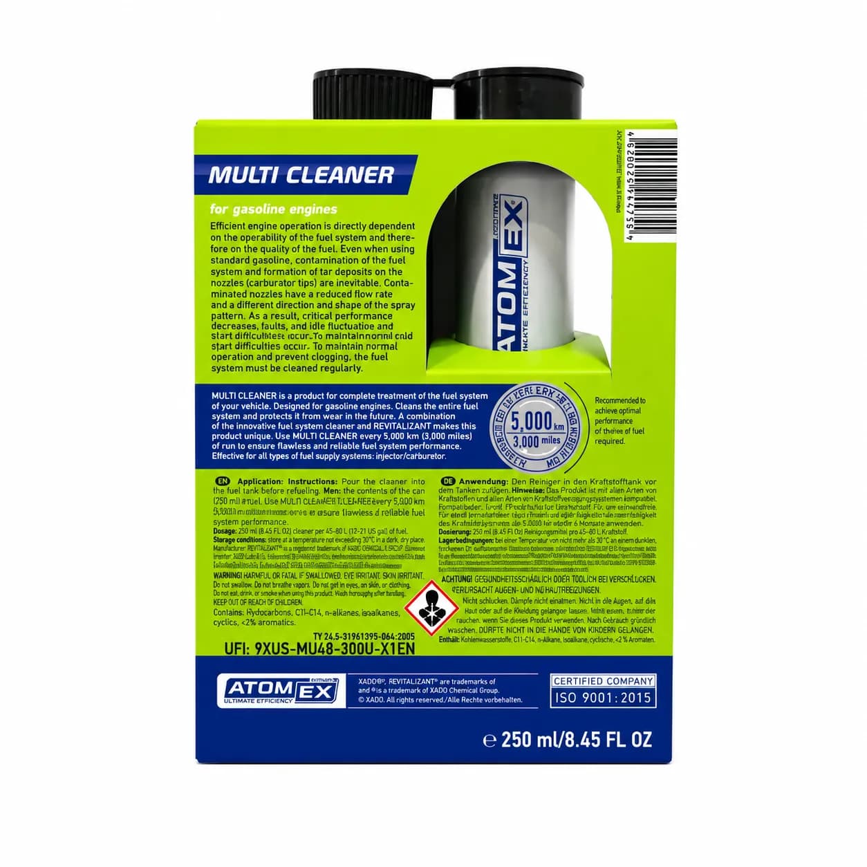 شوینده کامل سیستم سوخت مولتی کلینر زادو Xado Multi Cleaner — تصویر ۶