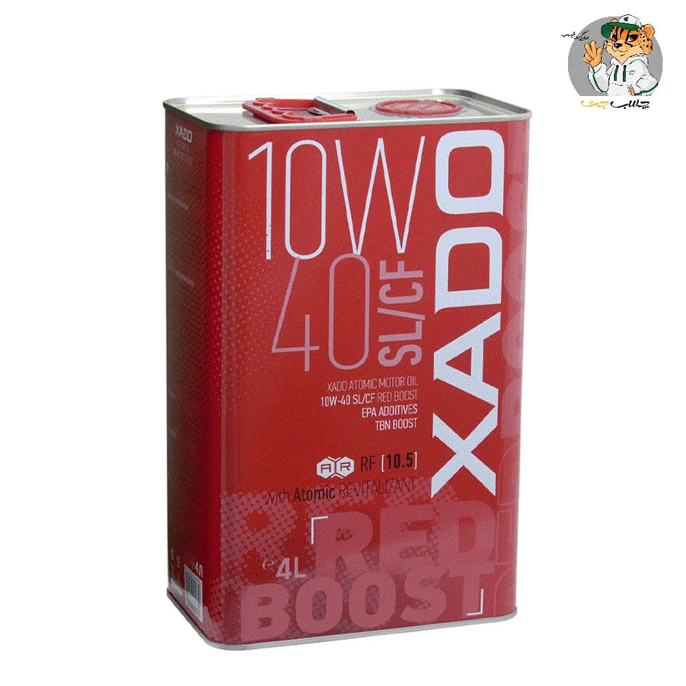روغن موتور زادو XADO Red Boost 10W‑40 SL/CF چهارلیتری