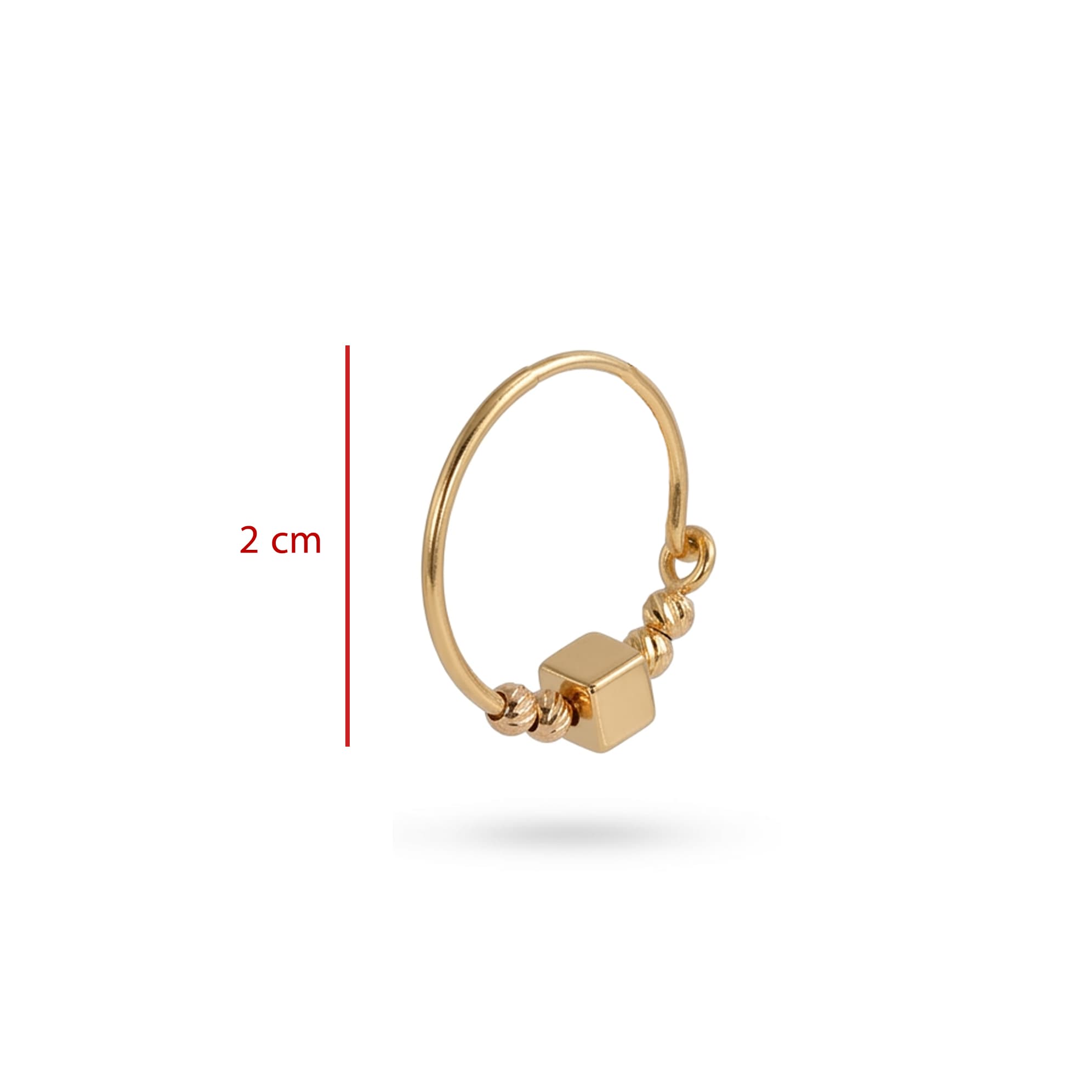 گوشواره طلا زنانه مدل Cubic Mini (مکعب مینی) 2.11 گرم — تصویر ۳