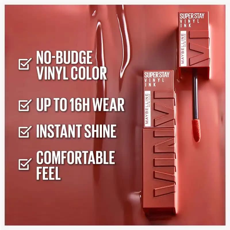 رژ لب مایع میبلین Super Stay Vinyl Ink رنگ GOLDEN — تصویر ۲