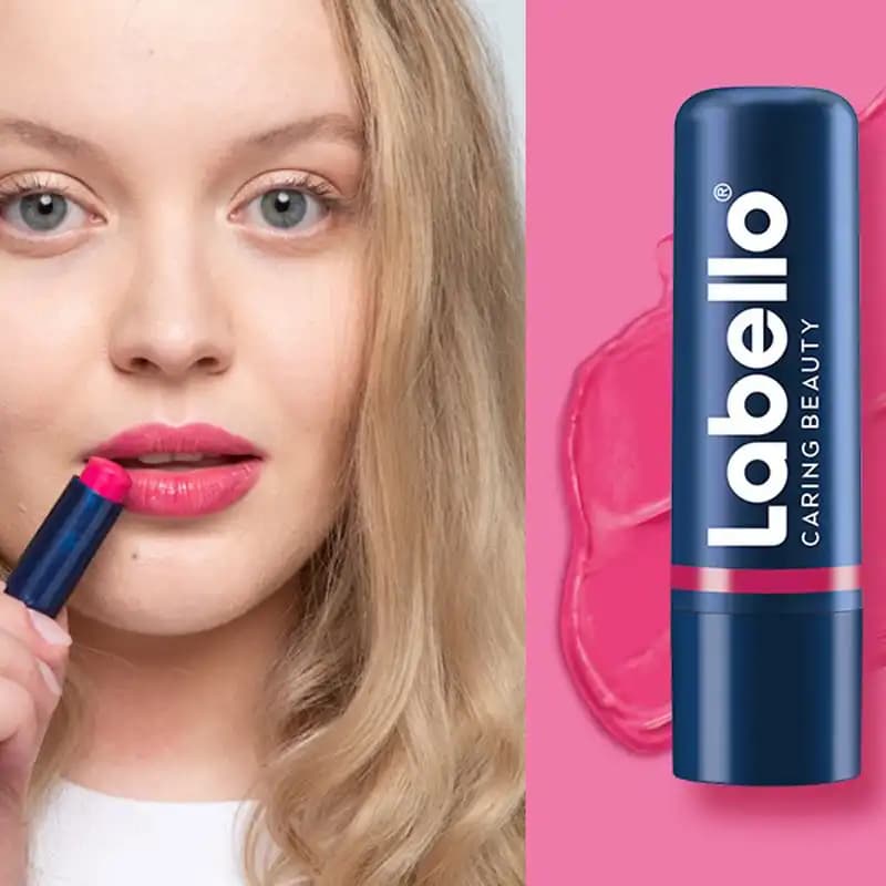 بالم لب لابلو Labello مدل Caring Beauty رنگ Pink — تصویر ۴