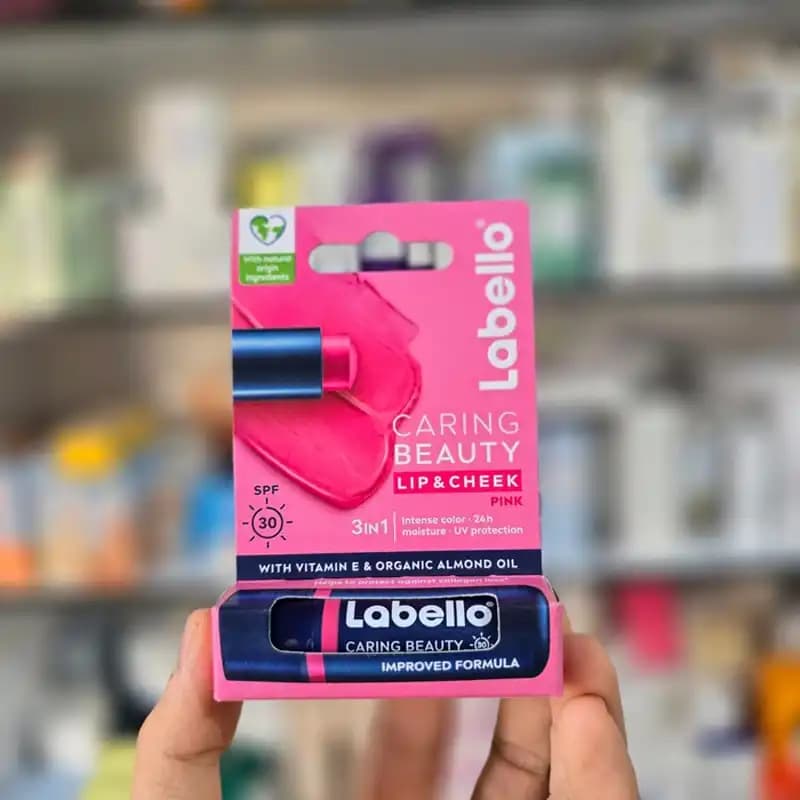 بالم لب لابلو Labello مدل Caring Beauty رنگ Pink — تصویر ۲