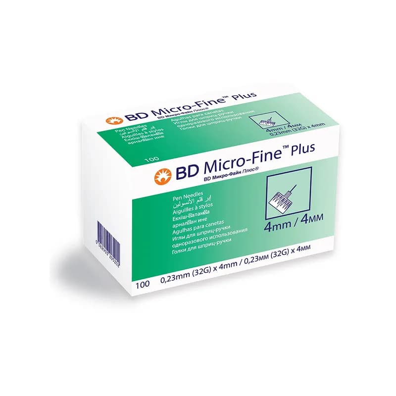 سرسوزن BD سایز 4 میلی متری/ گیج 32 بسته 100 عددی