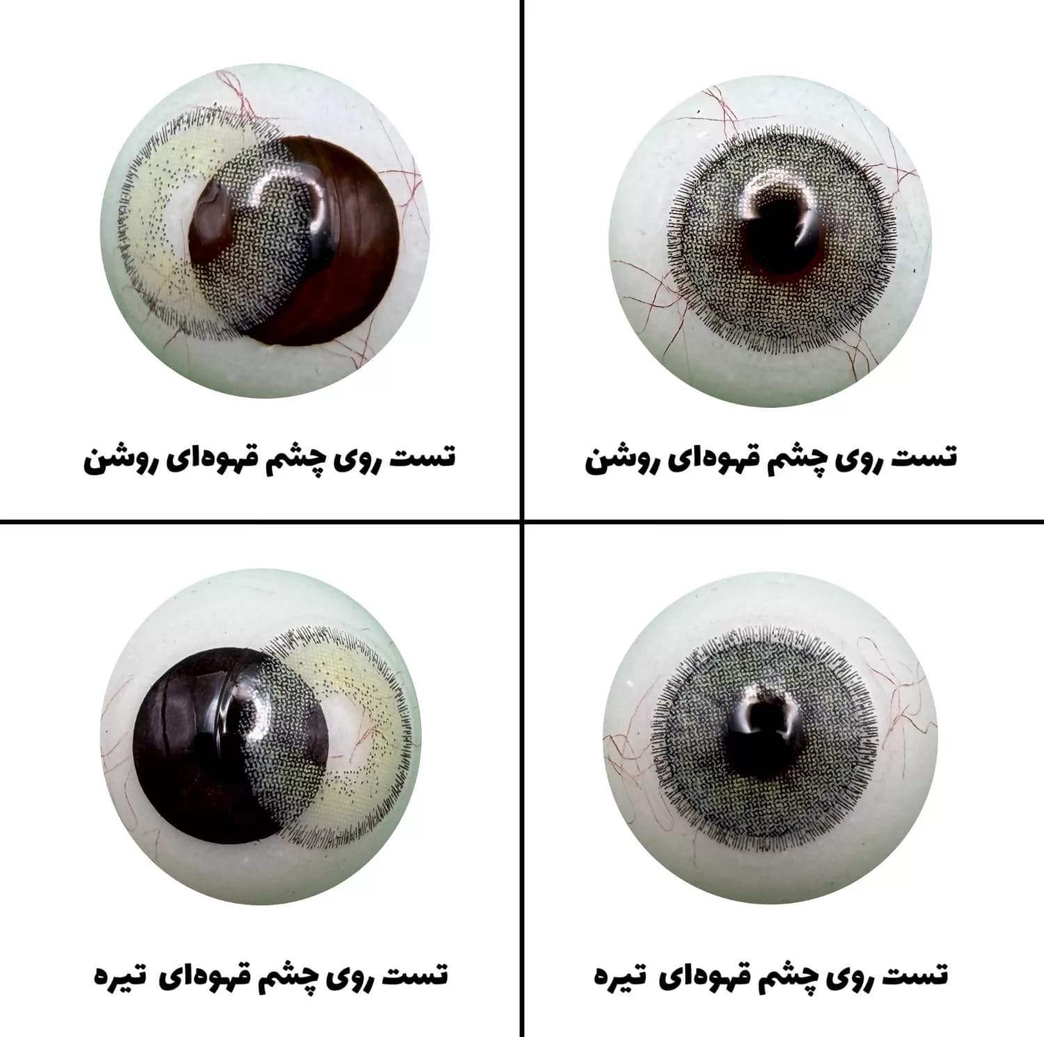 لنز چشم رویال ویژن مدل LEMON SHAPED کد 25 رنگ سبز لیمویی دور دار — تصویر ۴