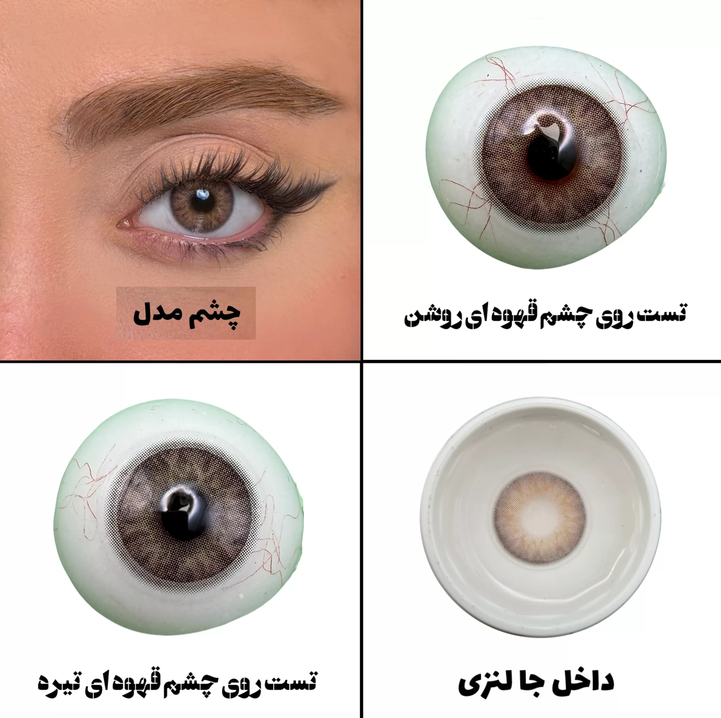 لنز چشم رز مدل ALIS رنگ قهوه ای عسلی رگه ای با دور ظریف — تصویر ۶