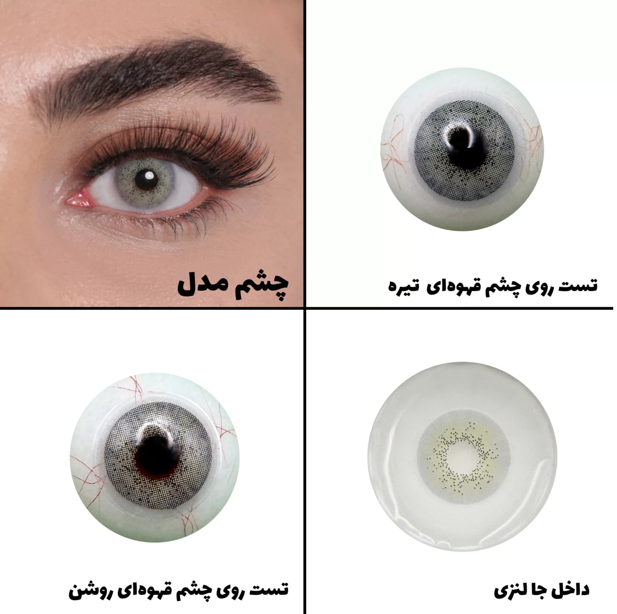 لنز چشم بیوتی مدل 15 کد ACQA310 رنگ سبزعسلی بدون دور — تصویر ۴