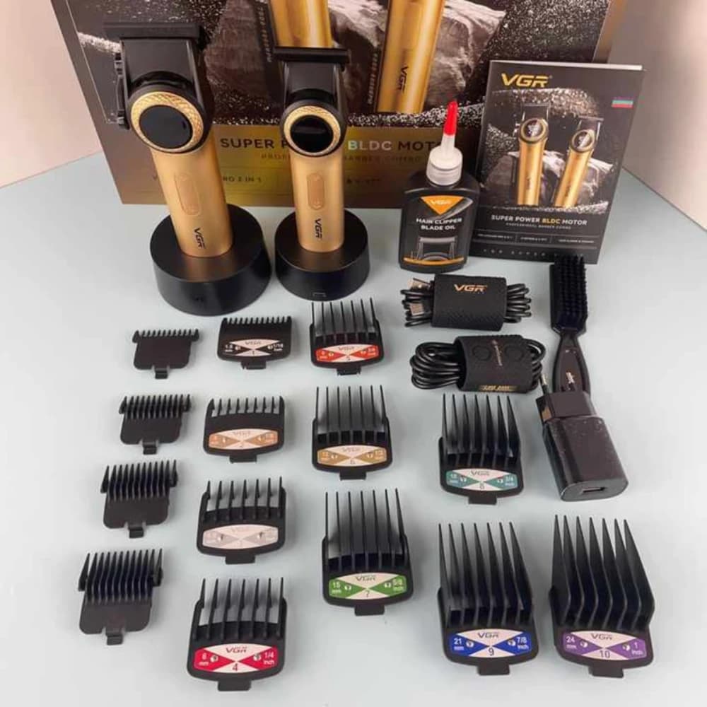 ماشین اصلاح موی سر و صورت شارژی وی جی ار مدل v-001 v–977 — تصویر ۸