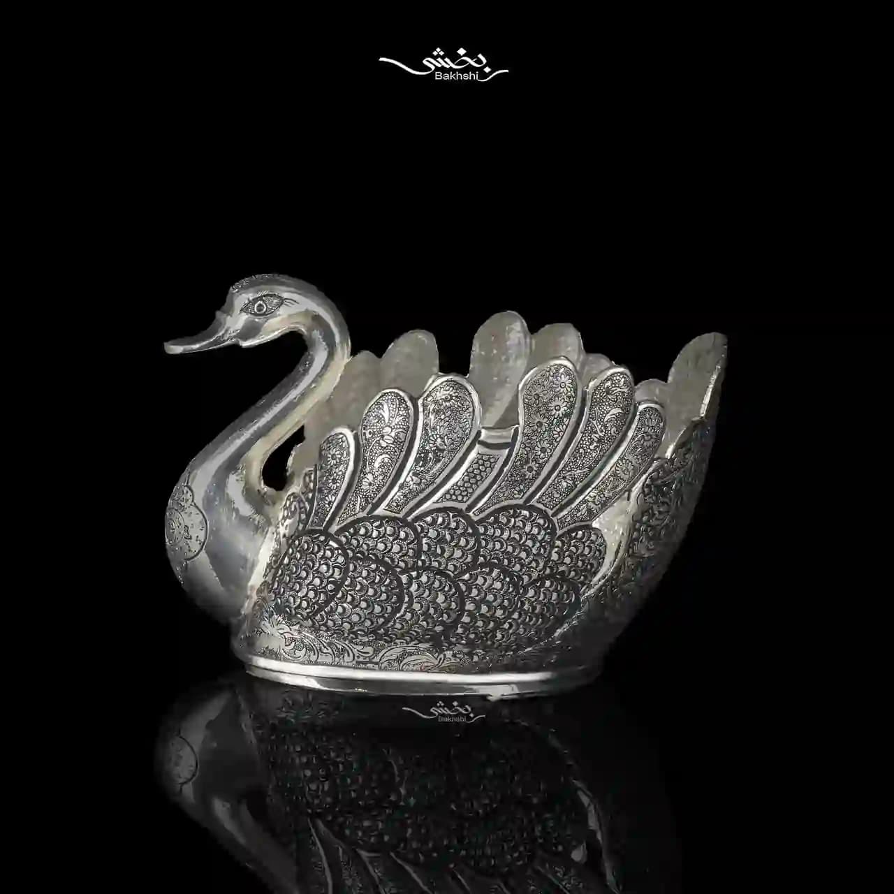 قو نقره متوسط قلم گل و مرغ درجه یک