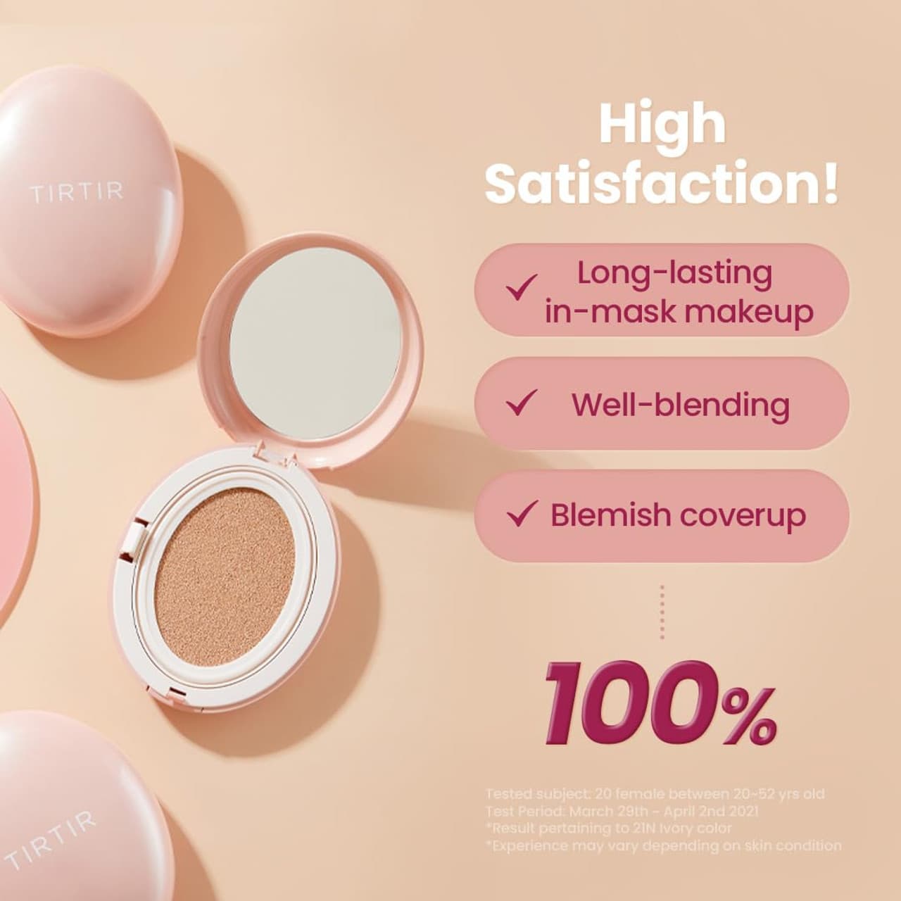 کوشن صورتی Mask Fit All Cover Pink Cushion تیر تیر — تصویر ۲