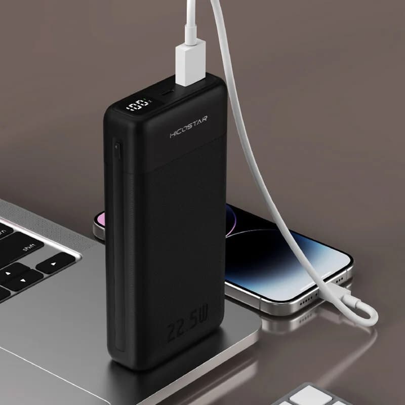 پاوربانک PD و فست شارژ Hicostar 22.5W 20000mAh مدل P222 — تصویر ۵