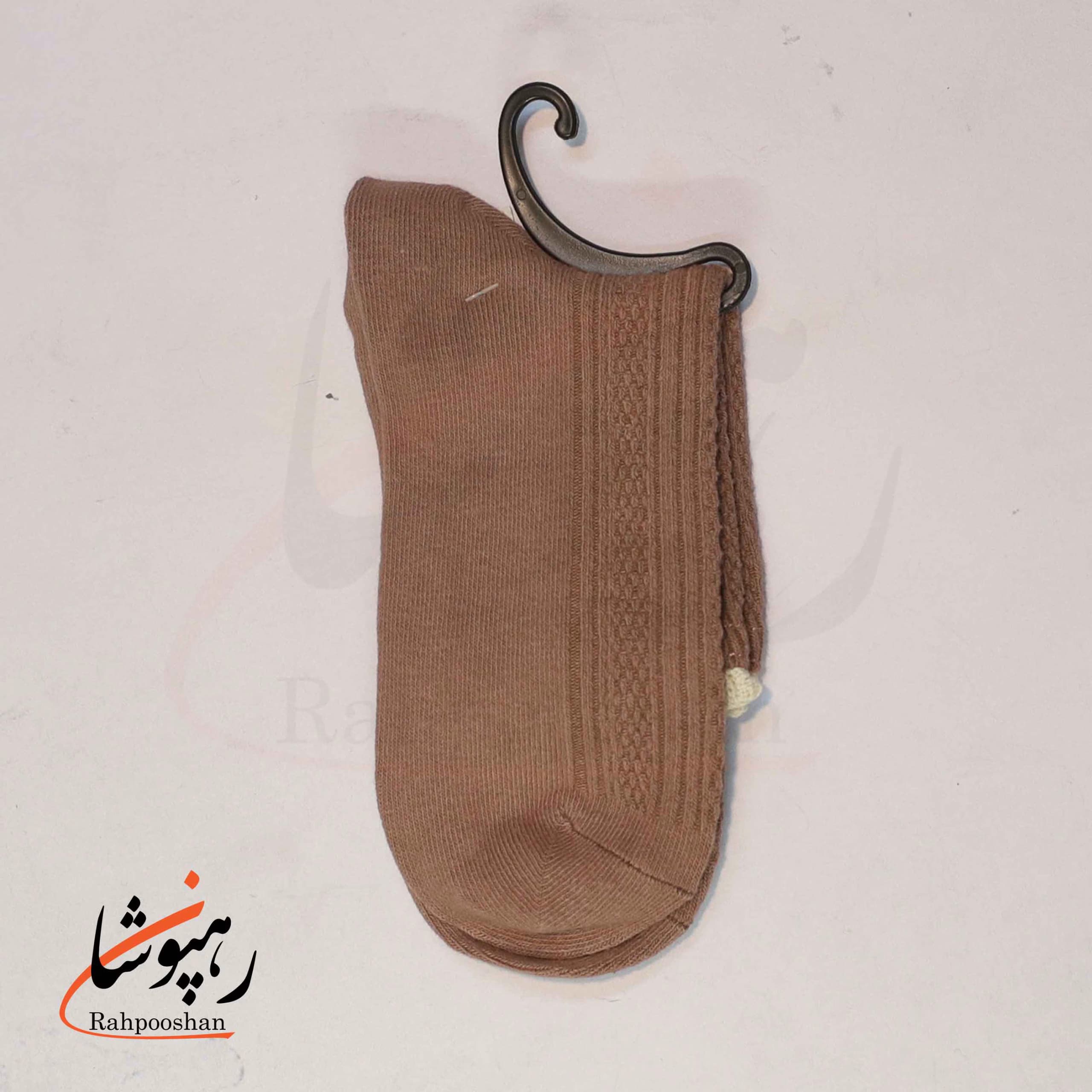 جوراب ساقدار لب گیپوری 5 رنگ پاییزی کرم قهوه ای (10 عددی) — تصویر ۵