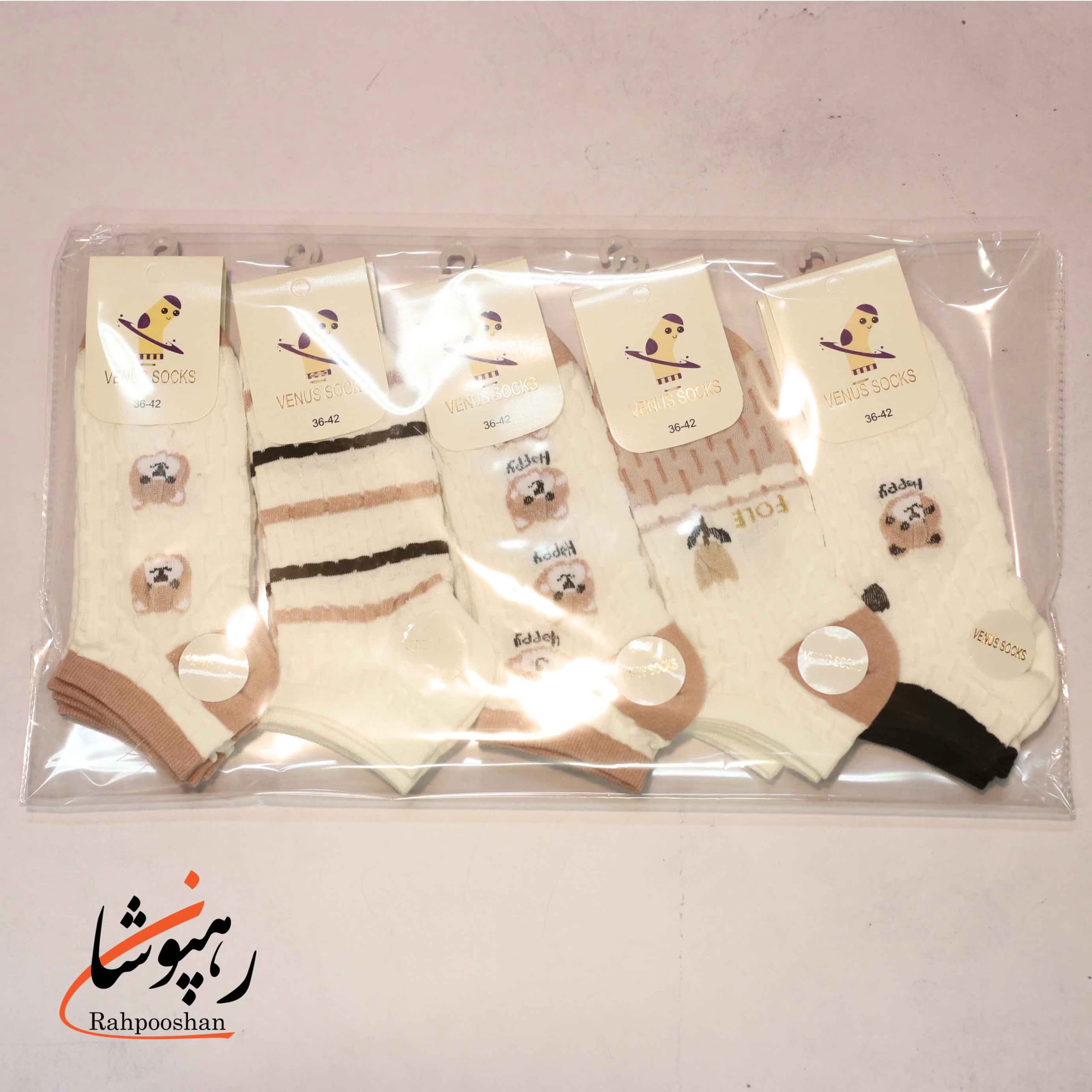 جوراب کفی 5 طرح تدی ونوس (10 عددی) — تصویر ۳