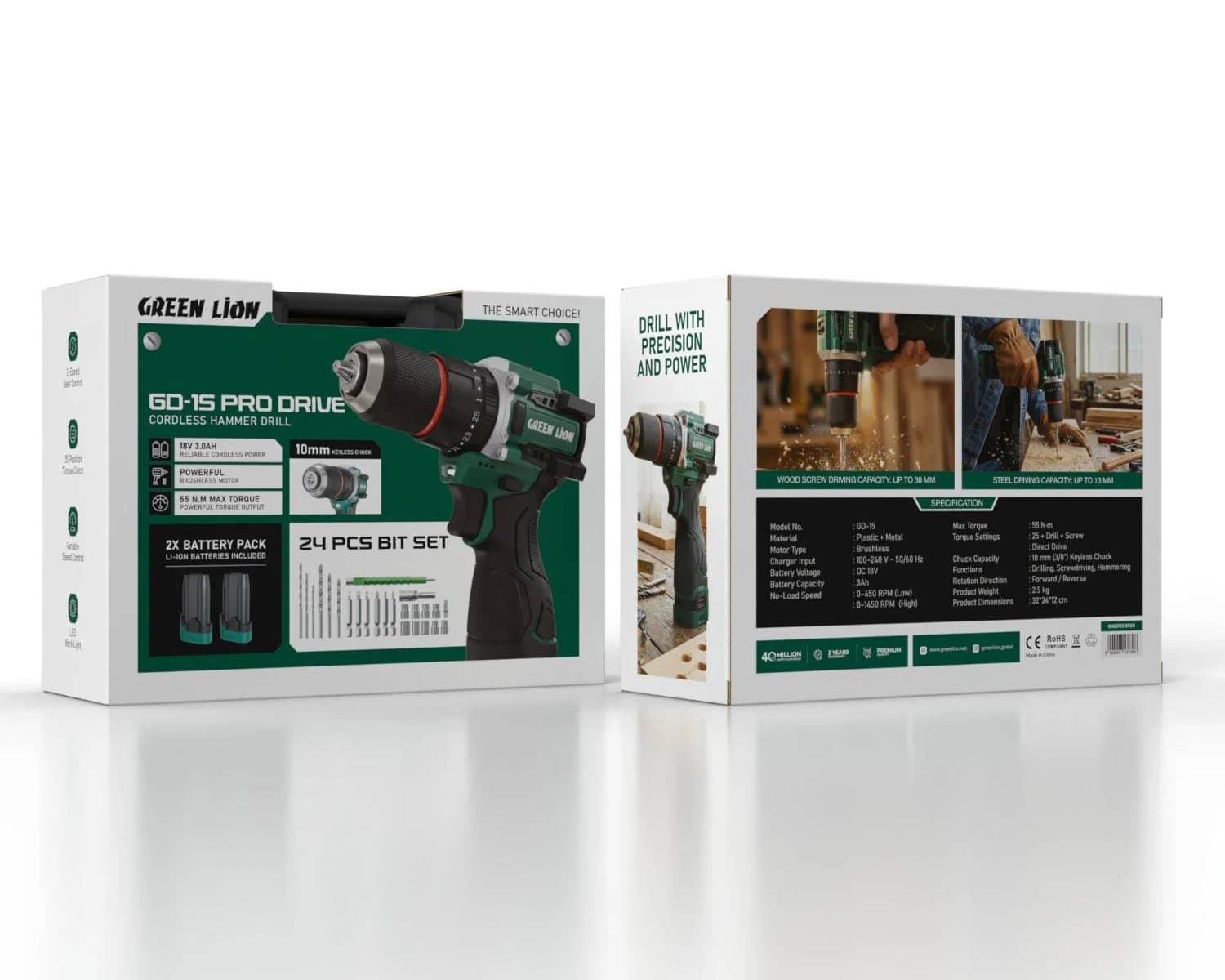 دریل شارژی گرین لاین GD-13 Power Pro — تصویر ۳