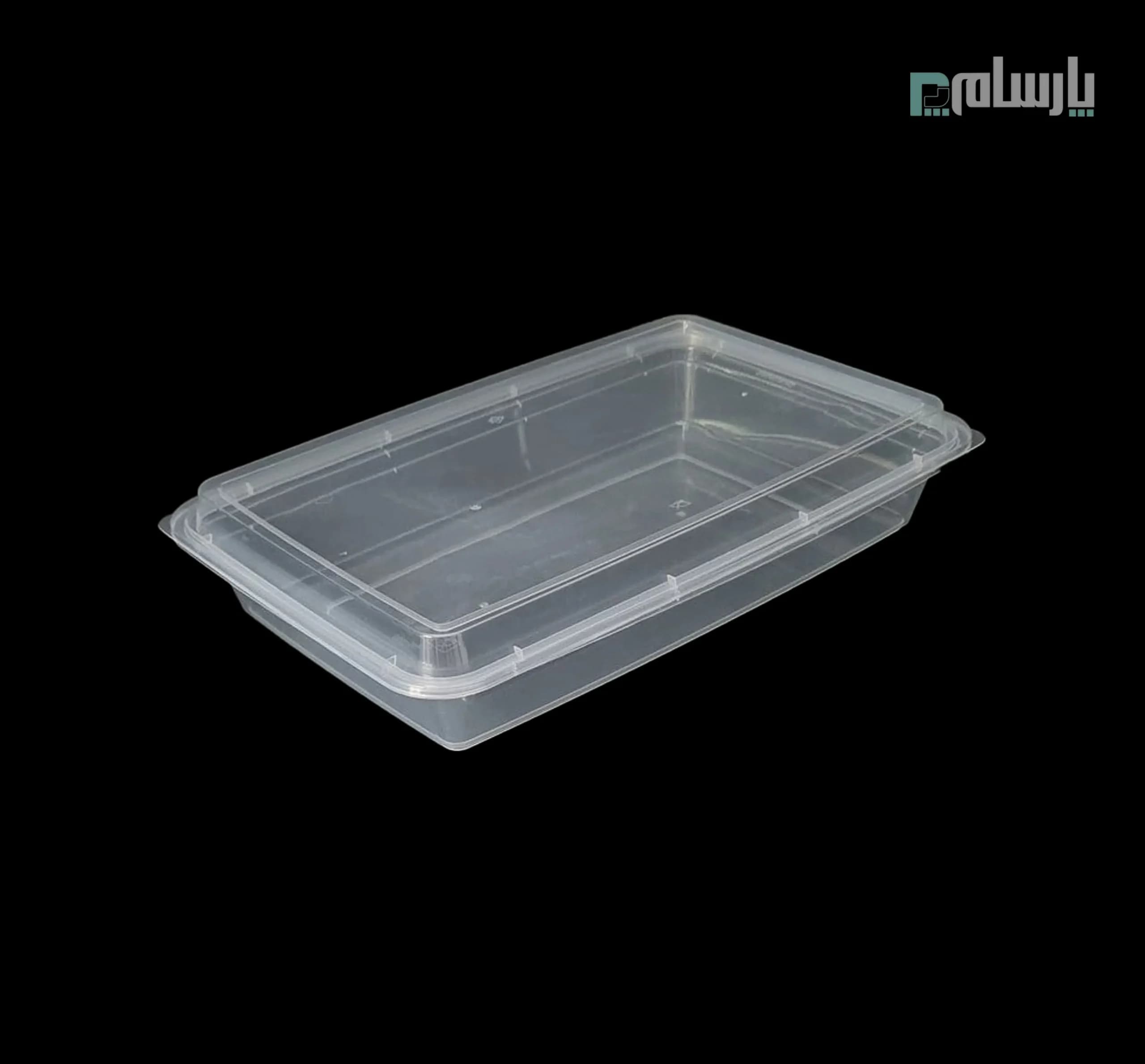 ظرف یکبار مصرف 2200 سی سی شفاف مستطیل ماکروویو پولاد پویش