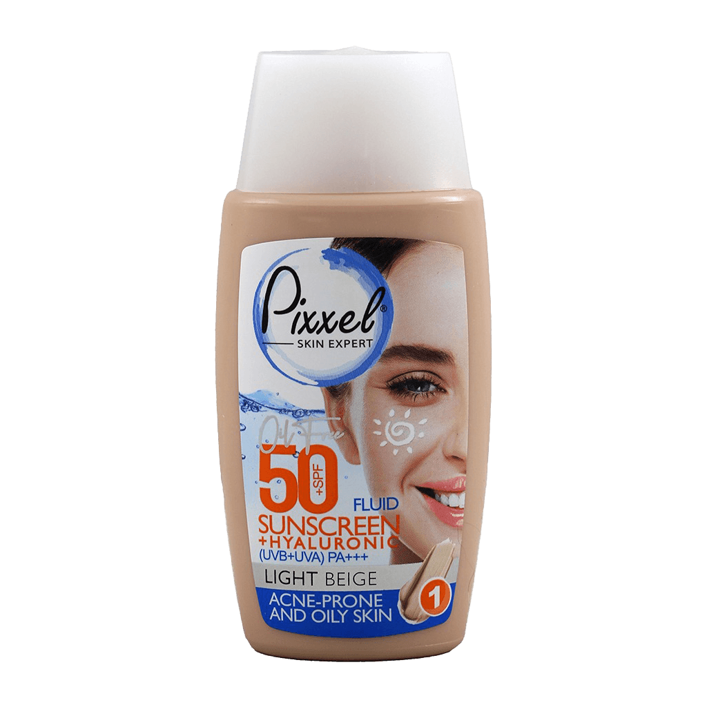 ضدآفتاب فلوئیدی رنگی پیکسل Pixxel مناسب پوست چرب رنگ Light Beige — تصویر ۲