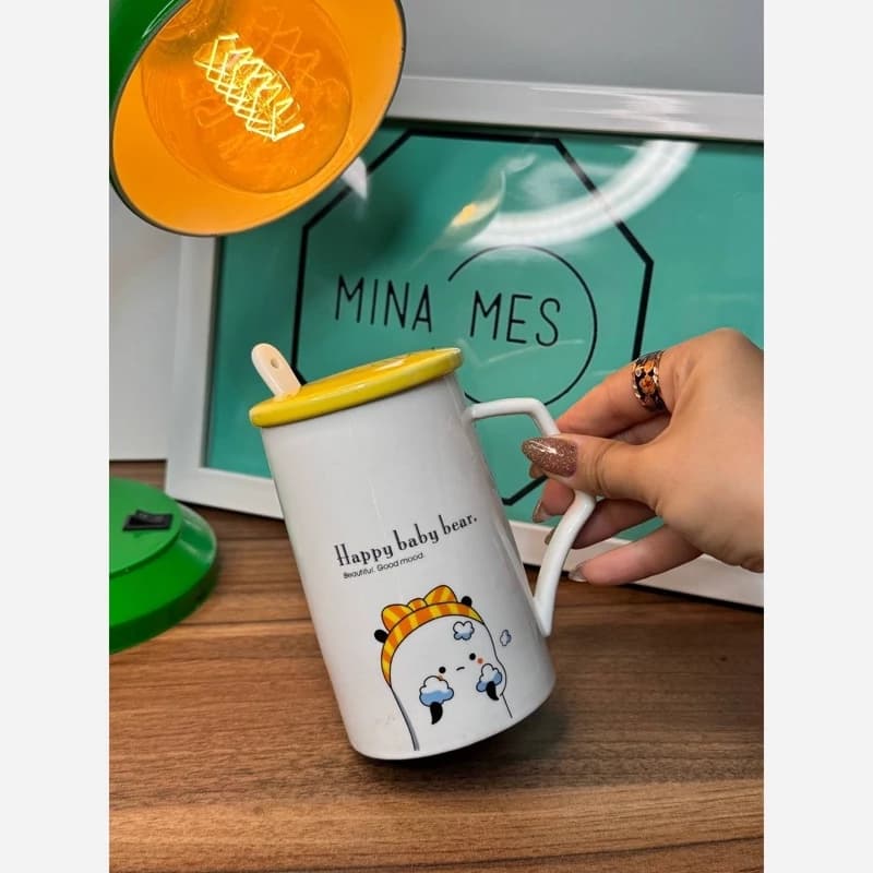 ماگ درب دار فانتزی سرامیکی