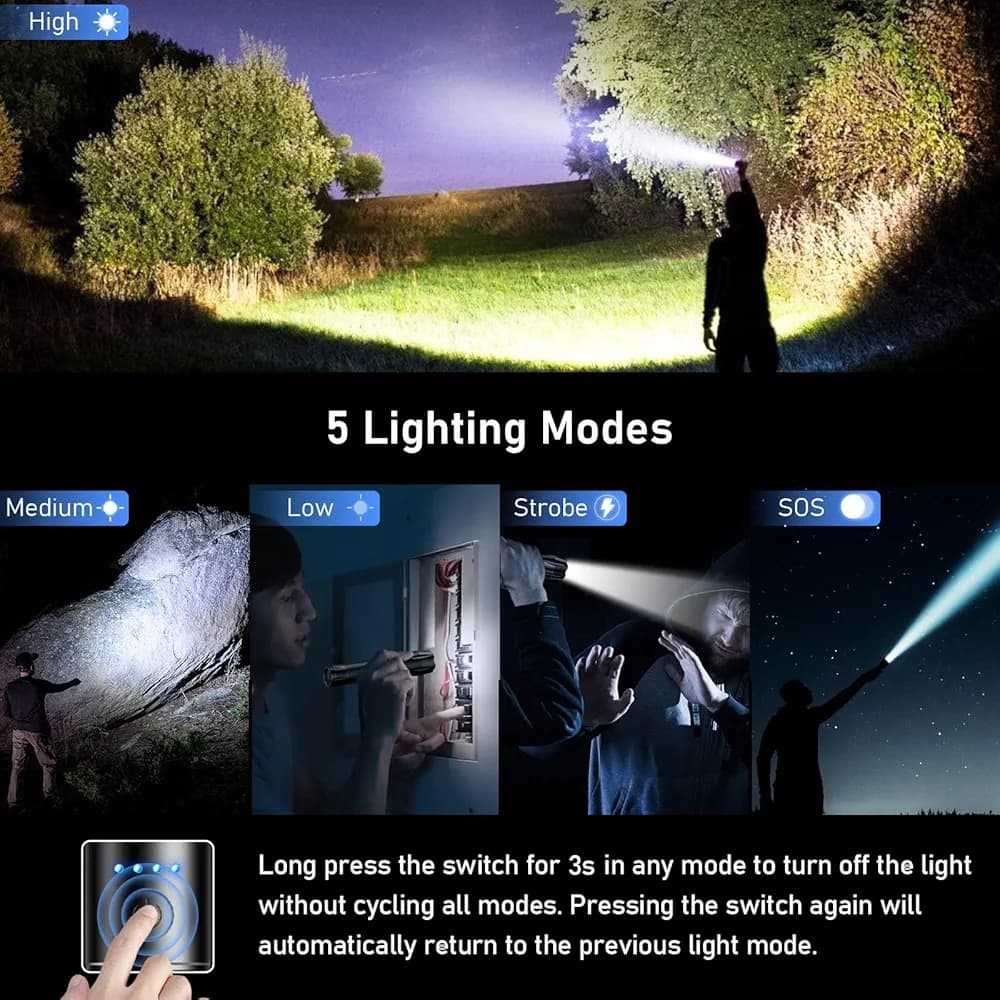 “چراغ قوه LED قابل شارژ بلوکار Blukar — تصویر ۸