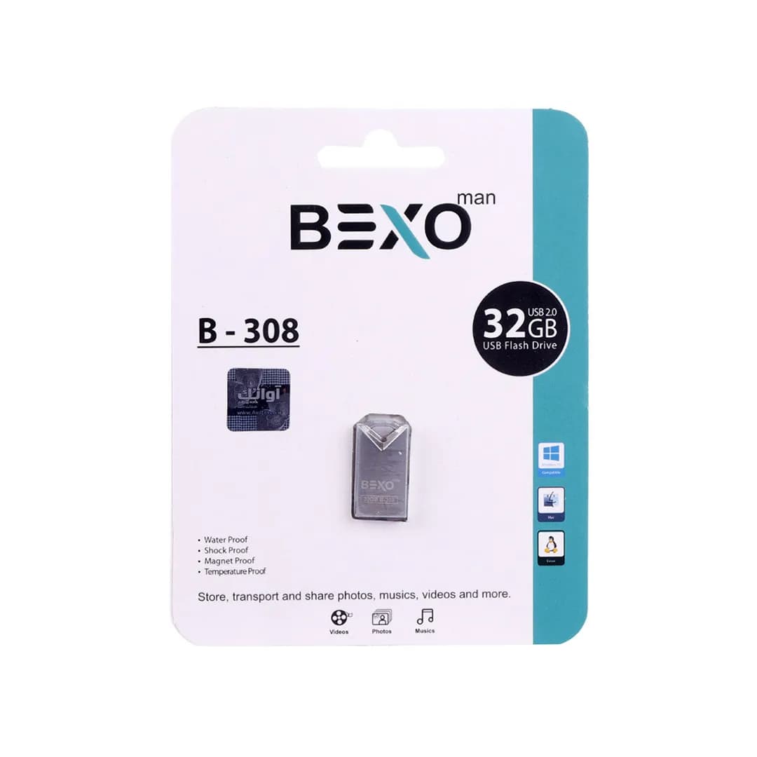 فلش مموری بکسو مدل B-308 ظرفیت 32 گیگابایت USB2.0 — تصویر ۲