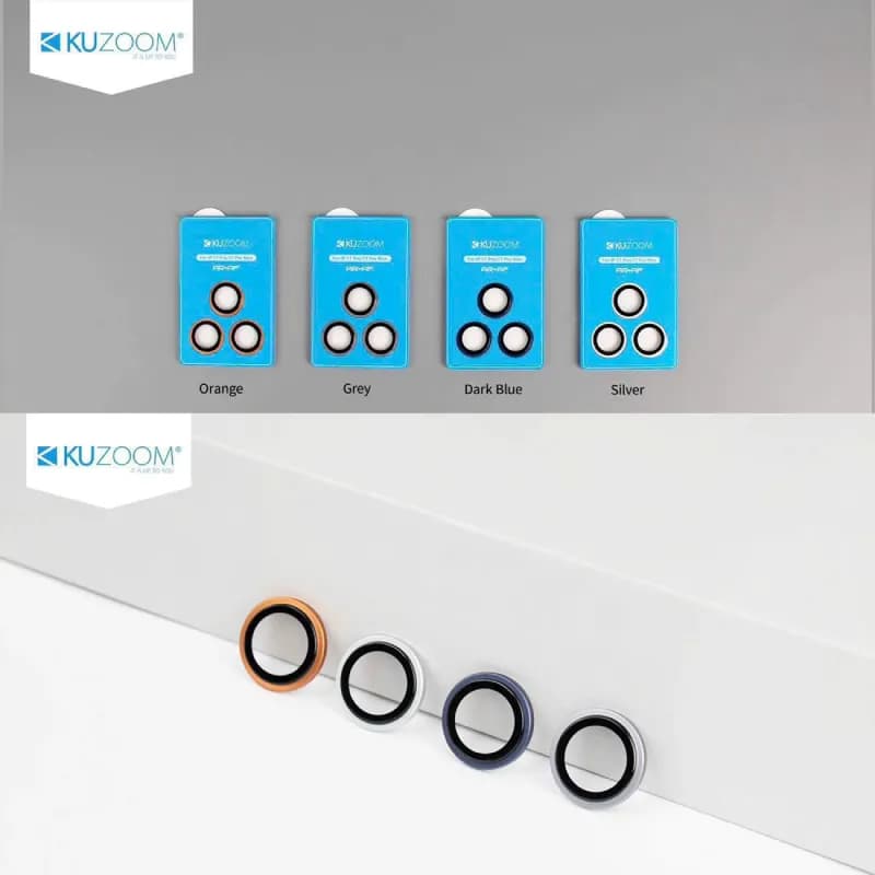 محافظ رینگی لنز دوربین آیفون 17 پرومکس کوزوم KUZOOM PVD AR Titanium ضدانعکاس نور — تصویر ۷