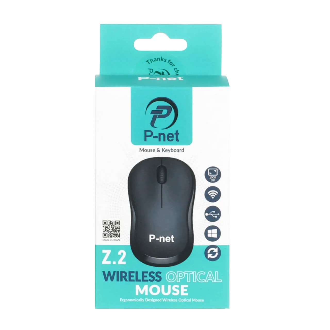 ماوس بی سیم P-net مدل Z.2 – مشکی – RYL — تصویر ۴