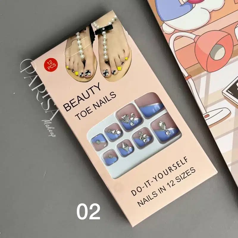 ناخن مصنوعی پا ۱۲ عددی BEAUTY TOE NAILS کد 02