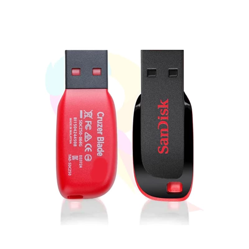 فلش مموری سن دیسک 32 گیگابایت USB2.0 مدل Cruzer Blade (مشکی) — تصویر ۲