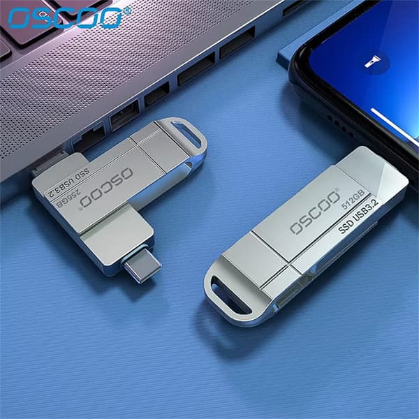 فلش اس اس دی اوسکو 256 گیگابایت USB3.2 مدل SU001 Type-C (نقره ای) — تصویر ۳
