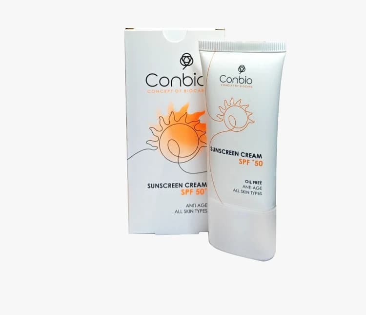 کرم ضدآفتاب بی رنگ کانبیو مدل Oil Free مناسب انواع پوست حجم 50 میلی لیتر