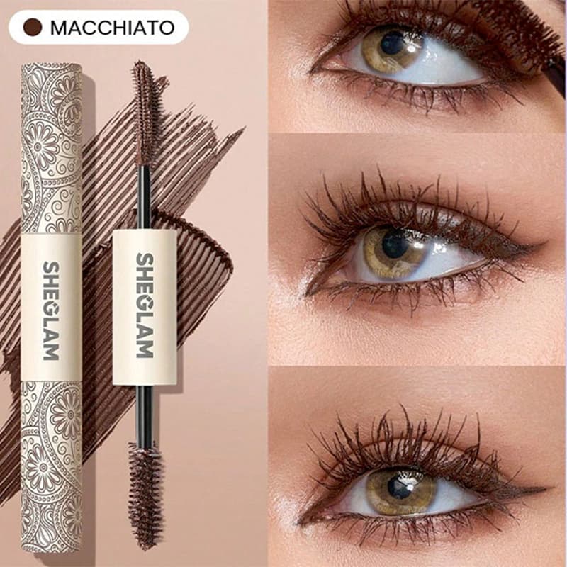 ریمل دو سر حجم دهنده و بلند کننده شیگلم رنگ قهوه ای Sheglam ALL-IN-ONE VOLUME & LENGTH MASCARA-WASHABLE BROWN — تصویر ۲