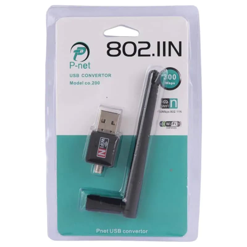 کارت شبکه بی سیم آنتن دار پی نت مدل CO.200 802.11N 150Mbps — تصویر ۳