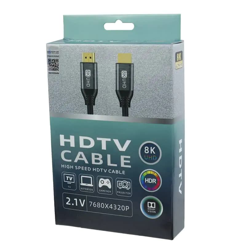 کابل HDMI 2.1V/8K پی نت پک کارتنی به طول 1.5 الی 5 متر — تصویر ۳
