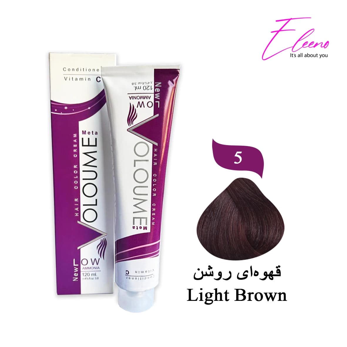 رنگ مو بلوطی قرمز ولوم حاوی ویتامین سی Volume N5.62 — تصویر ۴