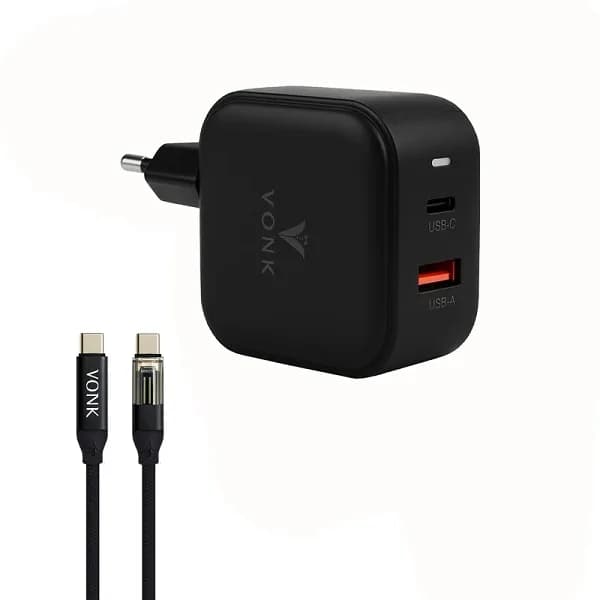 شارژر دیواری وونک مدل PD-45 توان 45 وات دو درگاه USB-A و USB-C — تصویر ۴