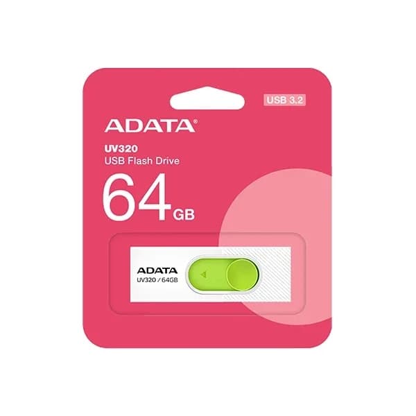 فلشمموری کشویی ای دیتا مدل UV320 ظرفیت 64 گیگابایت با رابط USB 3.2 اصلی گارانتی شرکتی