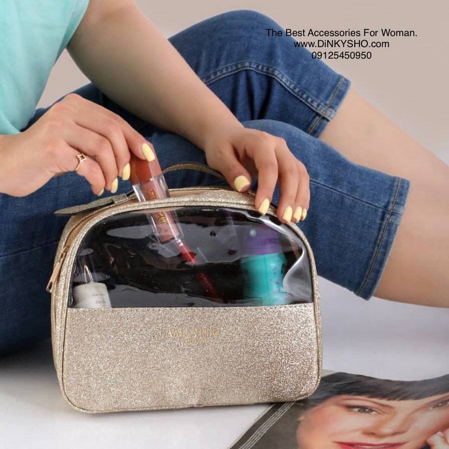کیف صندقی آرایش طلق دار طرح شاین — تصویر ۴