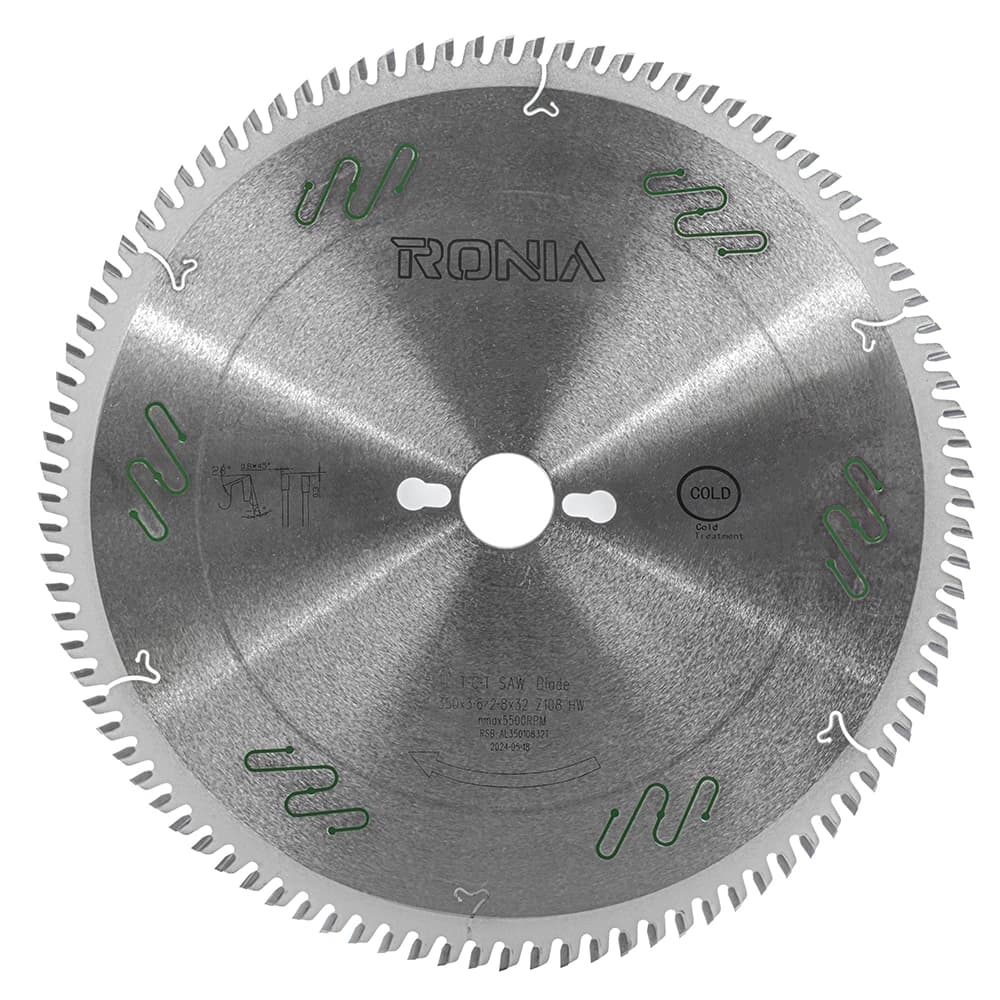 تیغ اره آلومینیوم بر 108 دندانه قطر 350 رونیا RSB-AL35010832T