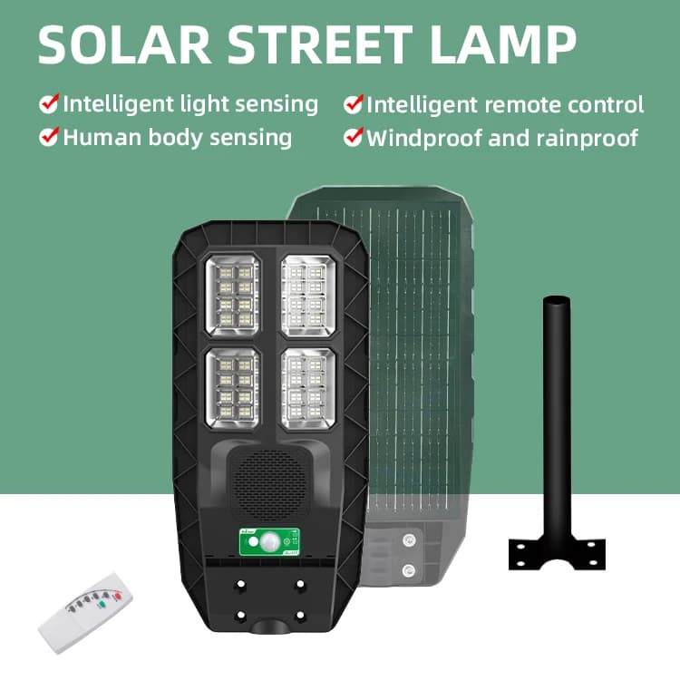 💡 چراغ خیابانی خورشیدی CcLamp مدل CL-117 (600 وات) | دارای اسپیکر و ریموت — تصویر ۶
