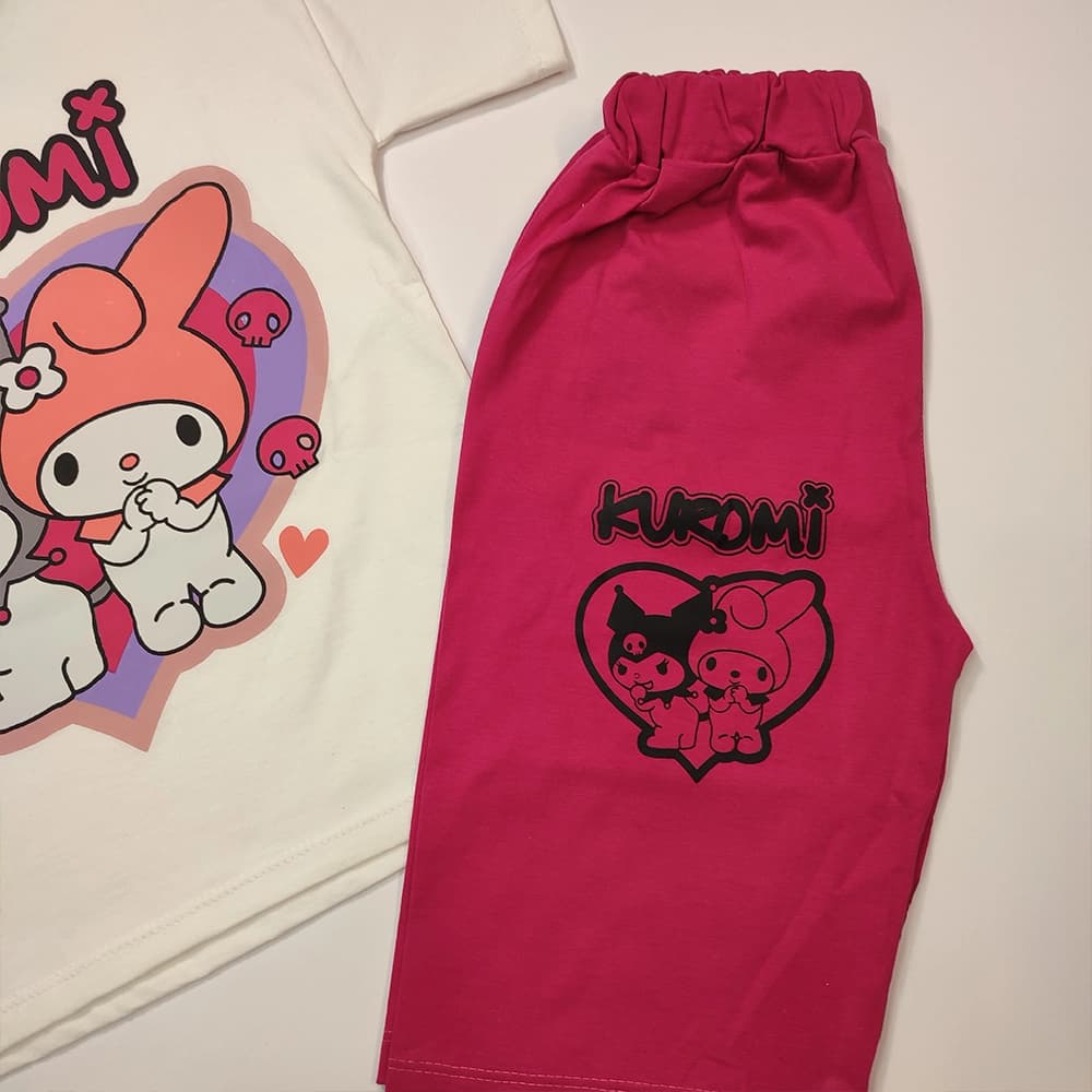 تیشرت شلوارک دخترانه کرومی kuromi Love — تصویر ۷