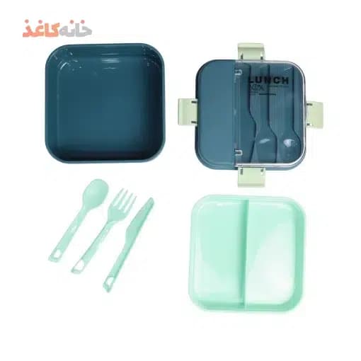 ظرف غذا مربع 1 طبقه انکیسا کد 101 رنگ ابی کبود — تصویر ۴