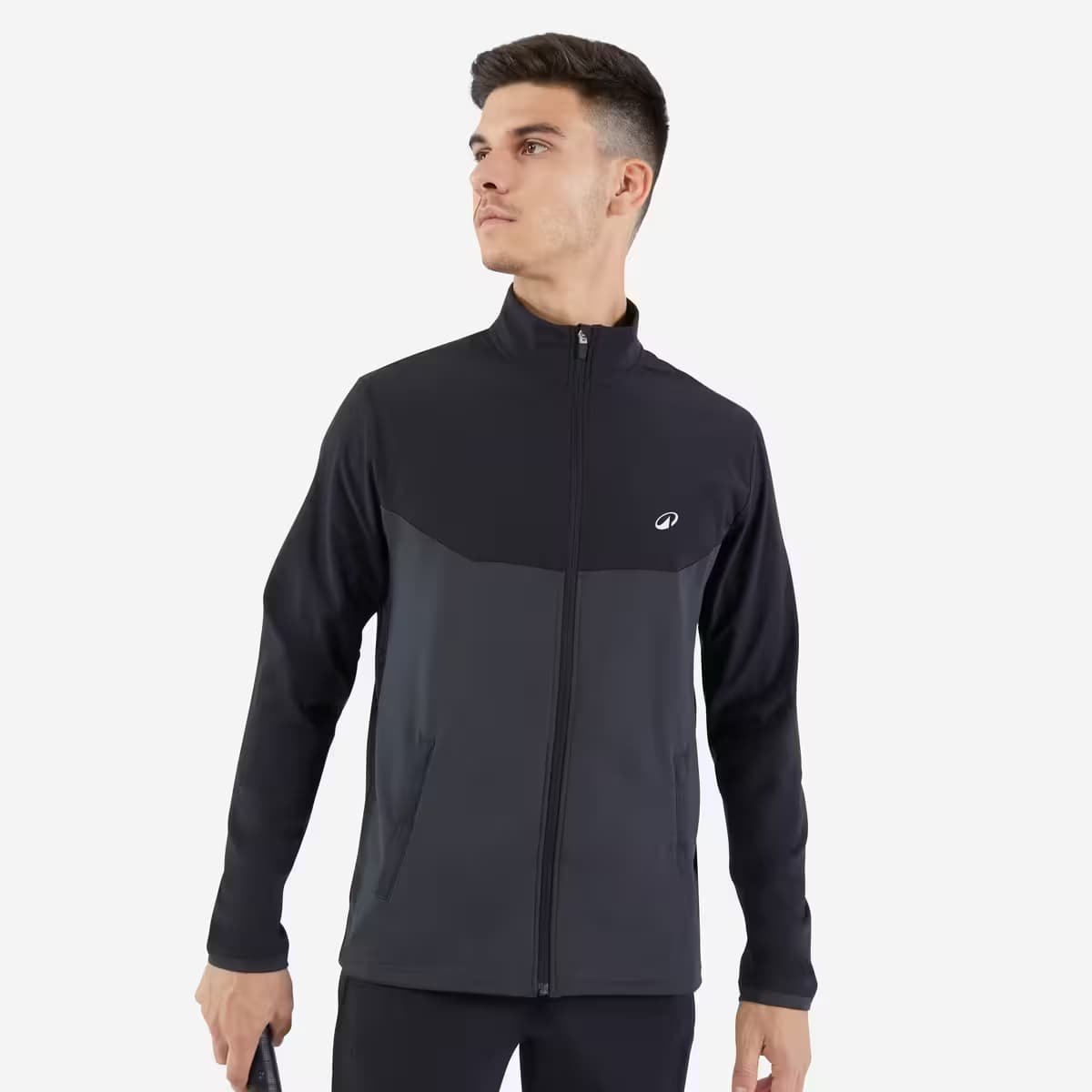 🧥 سویشرت تنیس KUIKMA Essential – مردانه مشکی/خاکستری | زیتون کمپ — تصویر ۴